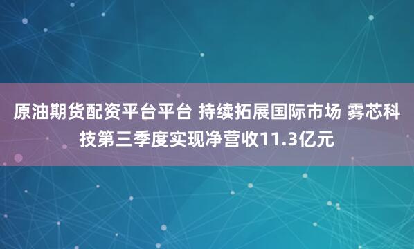 原油期货配资平台平台 持续拓展国际市场 雾芯科技第三季度实现净营收11.3亿元