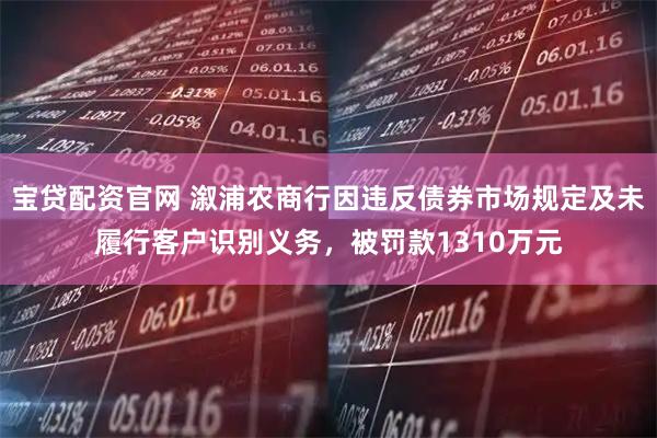 宝贷配资官网 溆浦农商行因违反债券市场规定及未履行客户识别义务，被罚款1310万元